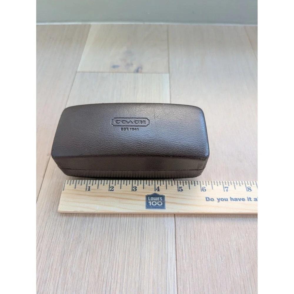 Coach Est. 1941 Brown Hard Eyeglass & Sunglasses Case | Pebbled Finish | Logo